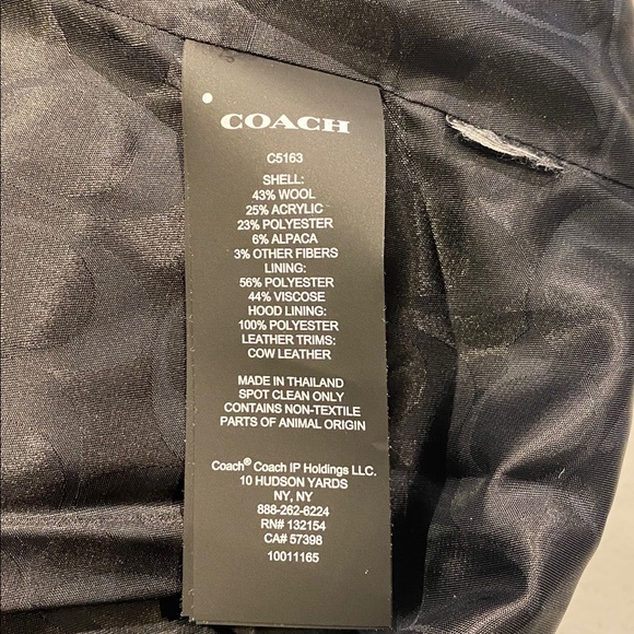 Coach Charcoal Hooded Toggle Wool Coat L - Picture 13 of 15